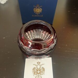 Faberge Zdorovya Votive Red Crystal SIGNED NEW IN BOX